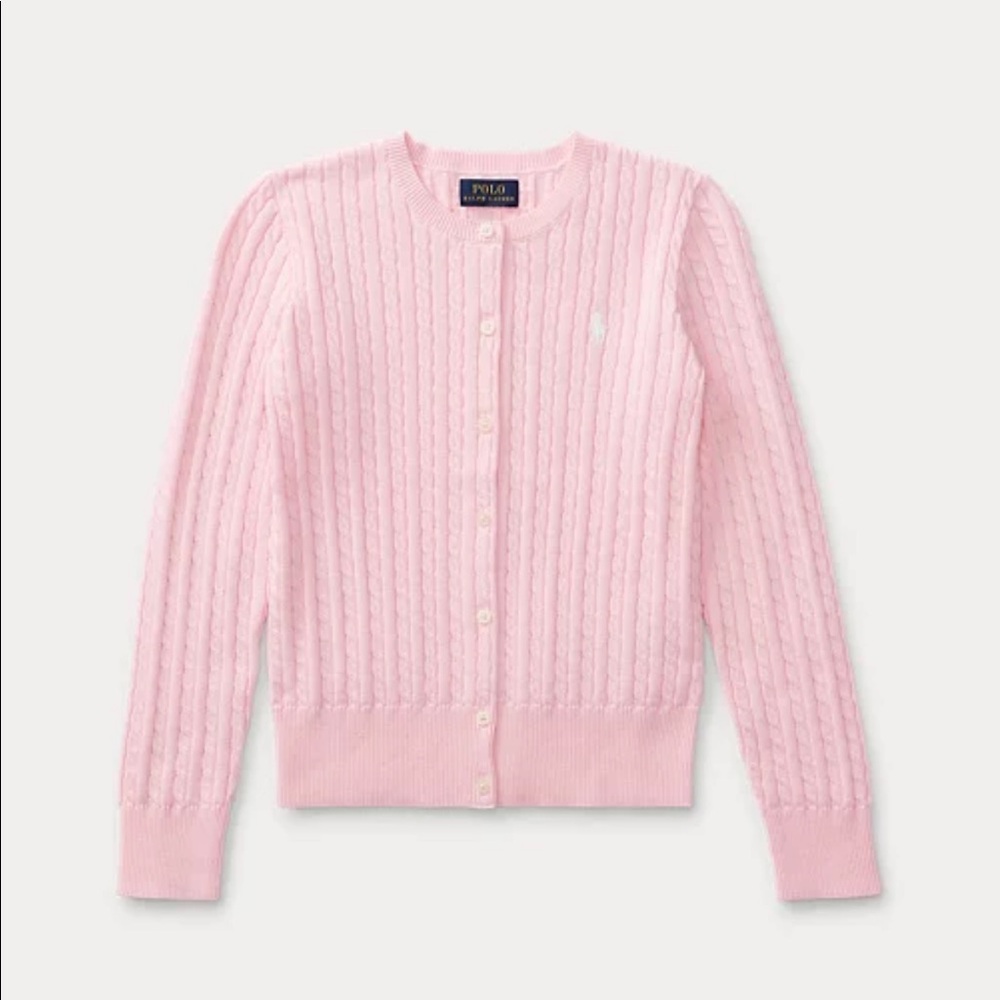 Mini cable cotton cardigan